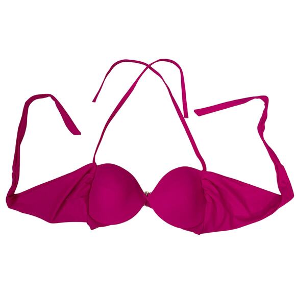Victoria's Secret Women's Size 32DD Solid Pink Wrap Tie Around Bikini Top - EUC - Picture 1 of 11